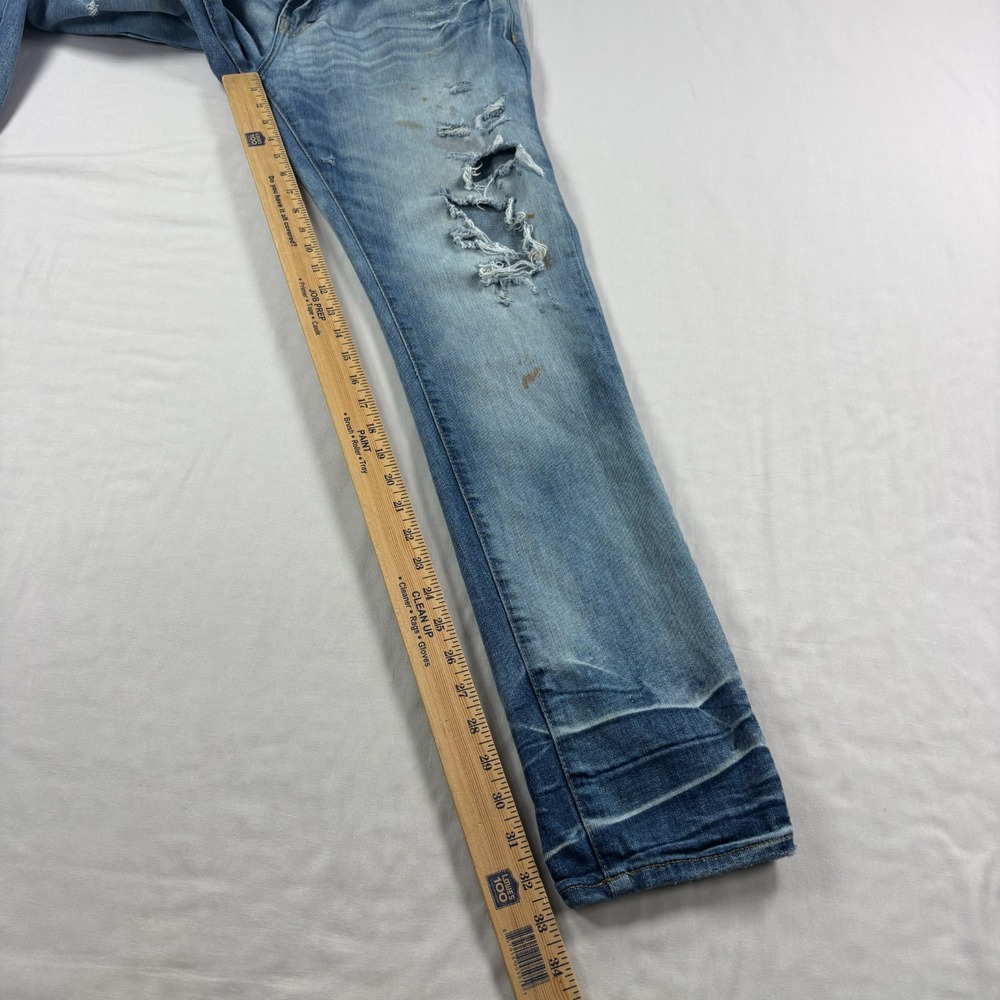 PRPS Jeans Mens 34x33 Blue Cayenne Super Skinny Distressed Grunge Stretch - Picture 6 of 10